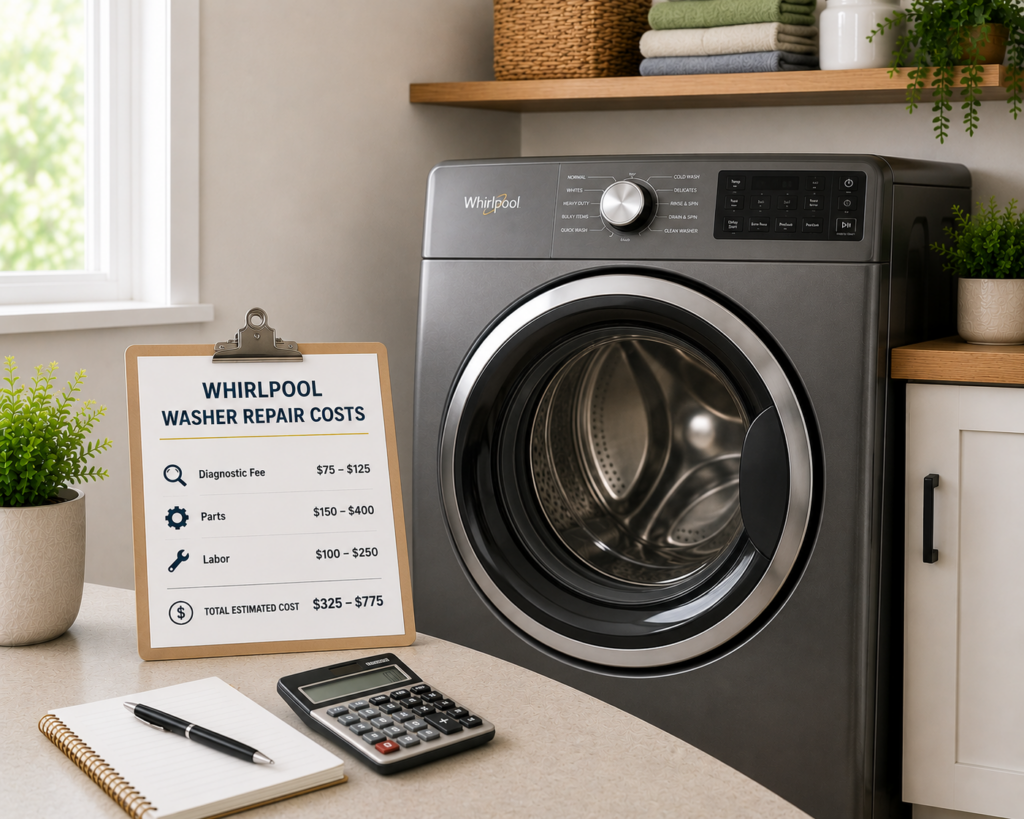 whirlpool washer repair cost