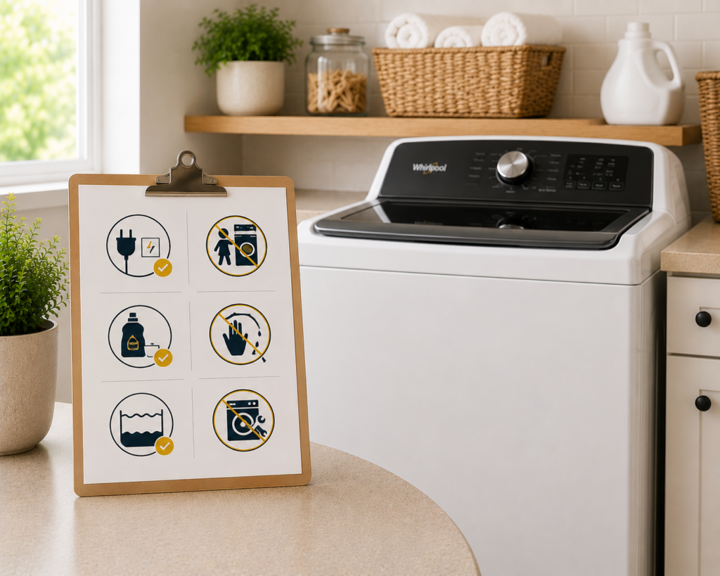 whirlpool washer safety